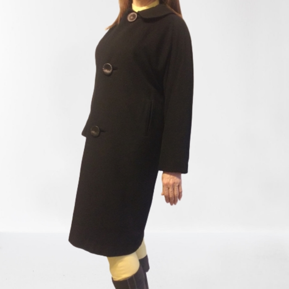 Cashmere Vintage Black Winter Coat - Picture 3 of 15